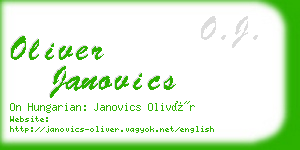 oliver janovics business card